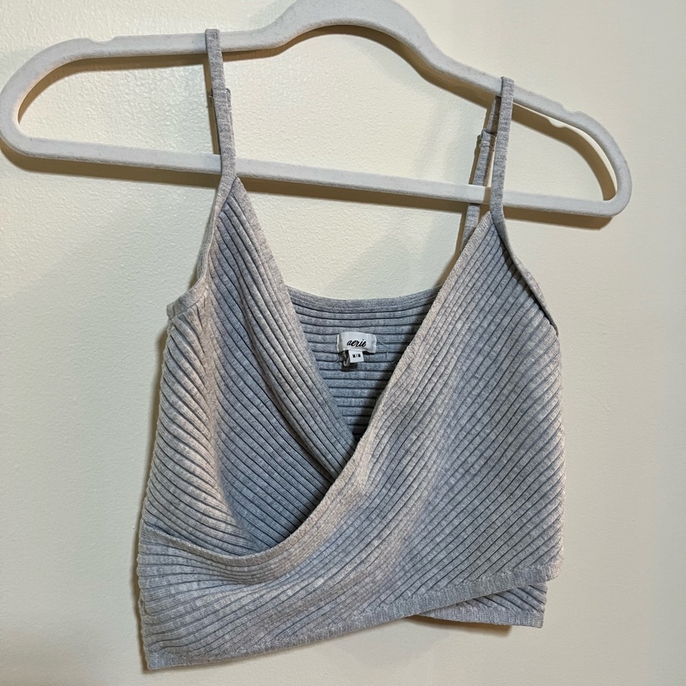 Aerie Ribbed Wrap Crop Top